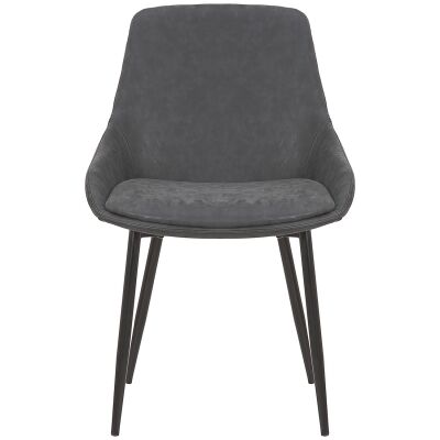 Como Faux Leather Dining Chair, Charcoal