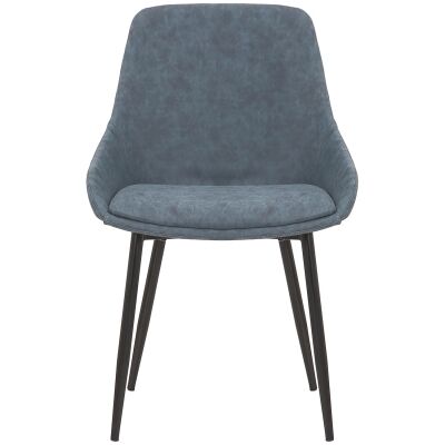 Como Faux Leather Dining Chair, Navy