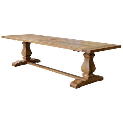 Rimini Oak Timber Trestle Dining Table, 240cm, Natural