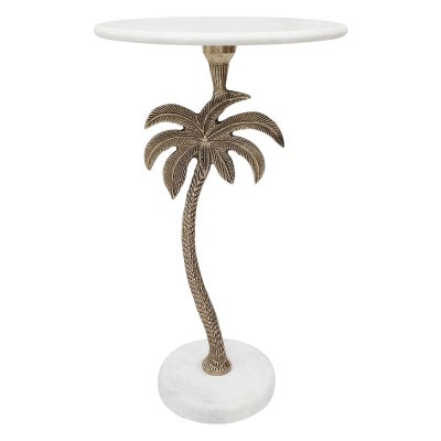 Brisca Marble & Metal Round Side Table