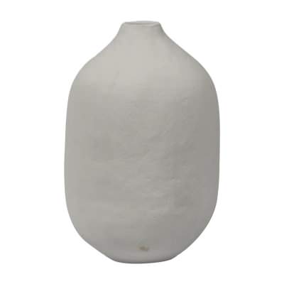 Caesna Terracotta Bud Vase, White