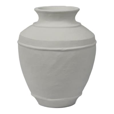 Caesna Terracotta Urn Vase, White