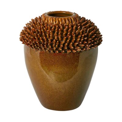 Keir Ceramic Vase, Small, Brown
