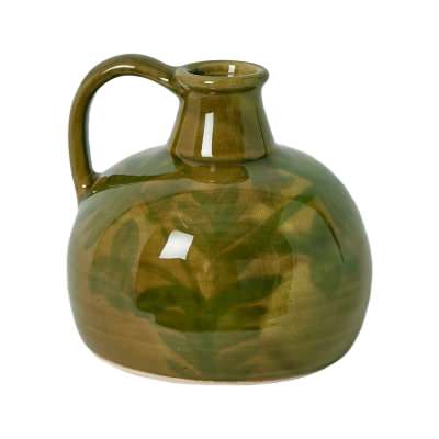 Mae Terracotta Pitcher Vase, Green