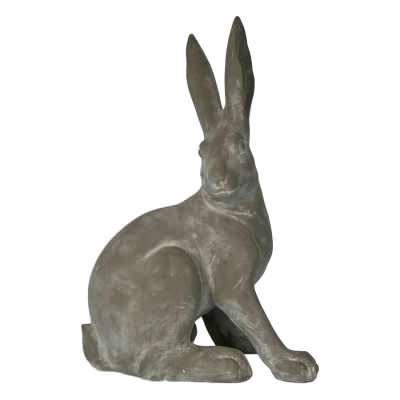 Henry Hare Sculpture, Sitting, Large, Grey
