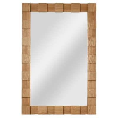 Monument Oak Timber Frame Wall Mirror, 105cm, Natural