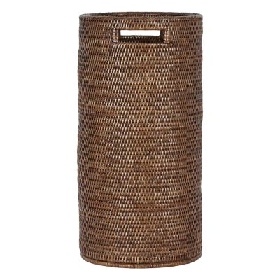 Paume Handcrafted Rattan Umbrella Stand, Antique Brown