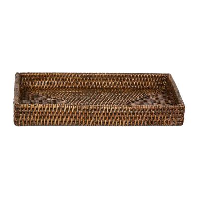 Paume Handcrafted Rattan Tidy Tray, Antique Brown