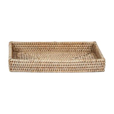Paume Handcrafted Rattan Tidy Tray, White Wash