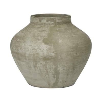 Landis Fiber Stone Pot Vase, Medium, Grey