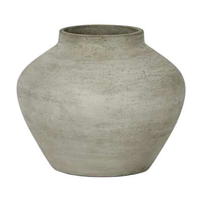 Landis Fiber Stone Pot Vase, Small, Grey