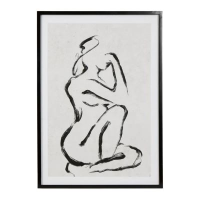 "Female Silohuette" Timber Framed Wall Art Print, Type B, 100cm