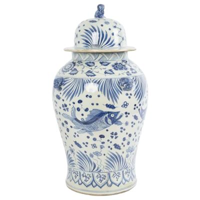 Otaba Ceramic Ginger Jar, Blue / White