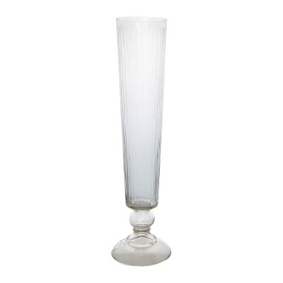 Cello Glass Fluted Vase, Large