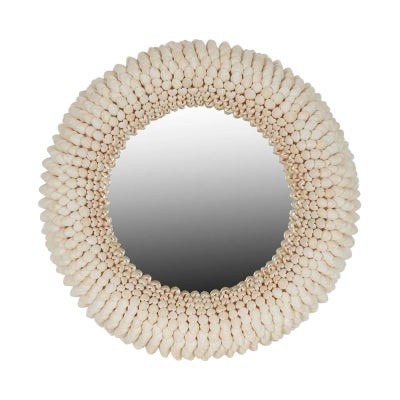 Terrigal Seashell Frame Round Wall Mirror, 40cm