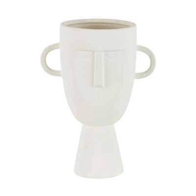 Coltrane Stoneware Vase, White