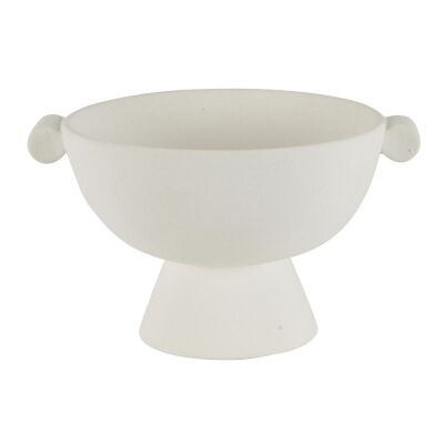 Roma Stoneware Footed Bowl, White