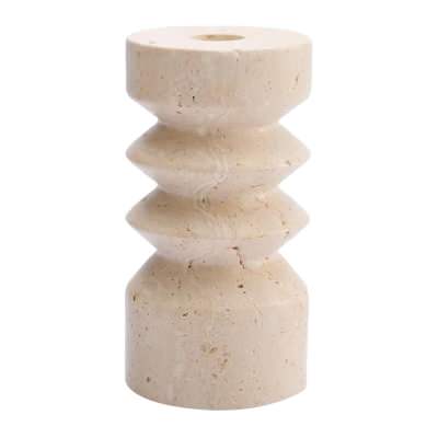 Arlo Travertine Candle Stand, Small