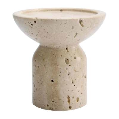 Eko Travertine Candle Stand, Small