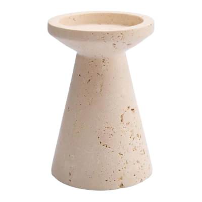 Hinde Travertine Candle Stand, Large