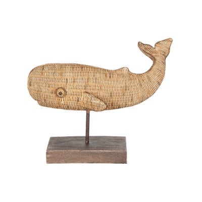 Atlantis Woven Effect Whale Sculpture on Stand, Large