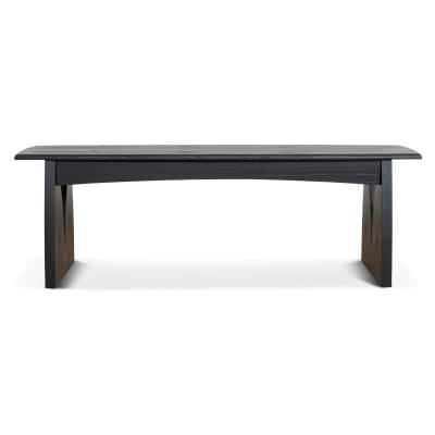 Calira Elm Timber Dining Bench, 140cm, Black