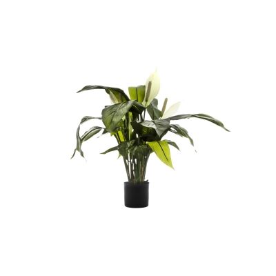 Artificial Spathiphyllum Lily, White Flower, 63cm