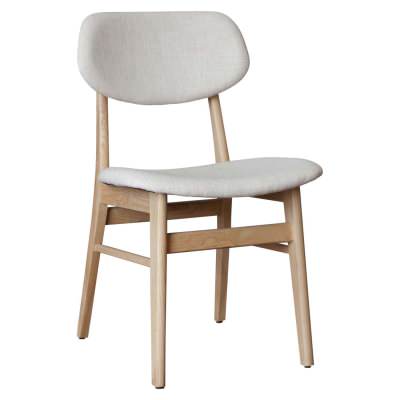 Ari Fabric & Ashwood Dining Chair, Cream / Natural