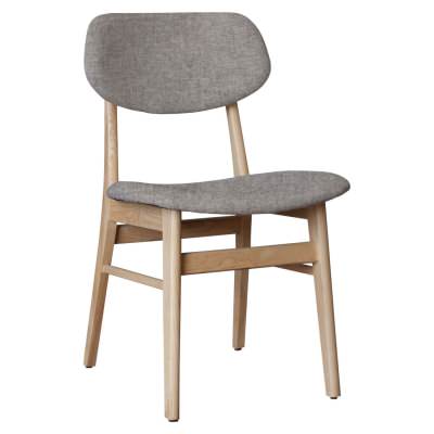 Ari Fabric & Ashwood Dining Chair, Grey / Natural