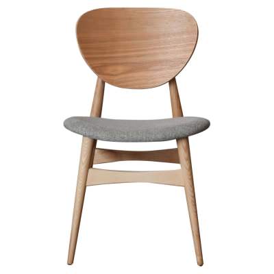 Potter Ashwood Dining Chair, Fabric Seat, Natural / Grey