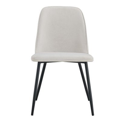 Jude Fabric Dining Chair, Set of 2, Cream / Black