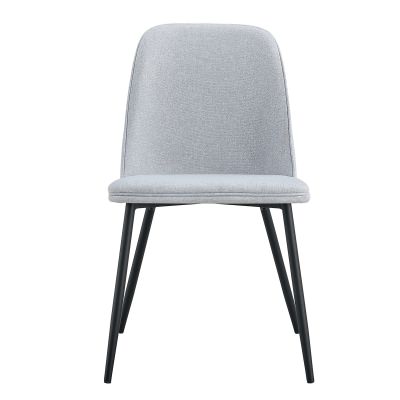 Jude Fabric Dining Chair, Set of 2, Light Grey / Black