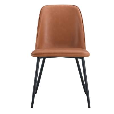 Jude Leatherette Dining Chair, Set of 2, Tan / Black