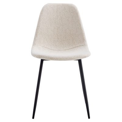 Luca Fabric Dining Chair, Set of 2, Cream / Black