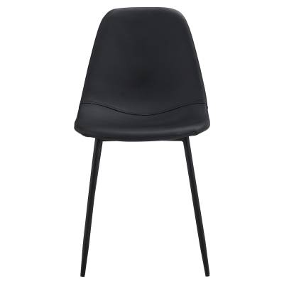 Luca Leatherette Dining Chair, Set of 2, Black / Black