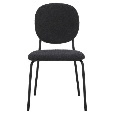 Margot Boucle Fabric Dining Chair, Set of 2, Charcoal / Black