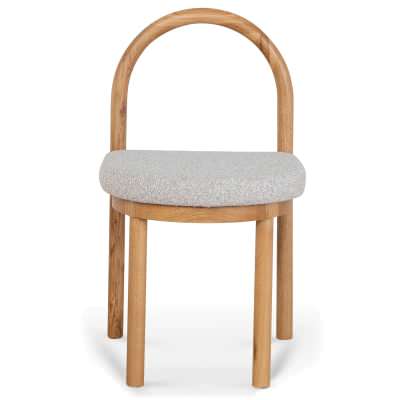 Alric Oak Timber Dining Chair, Set of 2, Natural / Clay Grey