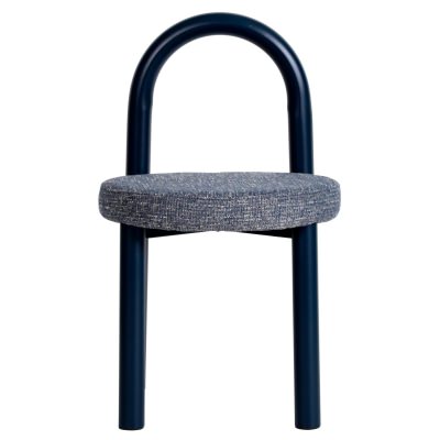 Mireya Metal & Fabric Dining Chair, Set of 2, Navy / Prussian Blue
