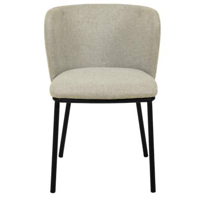 Bleheim Fabric & Steel Dining Chair, Set of 2, Light Crey