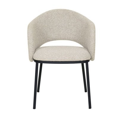 Merrick Fabric & Steel Dining Chair, Clay Grey / Black