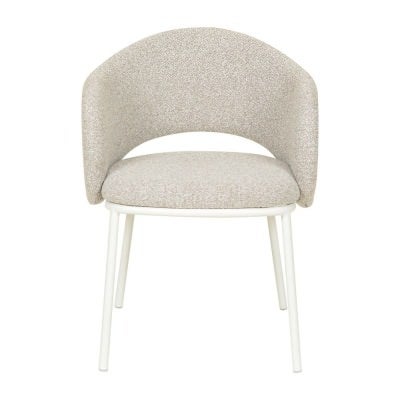 Merrick Fabric & Steel Dining Chair, Clay Grey / White