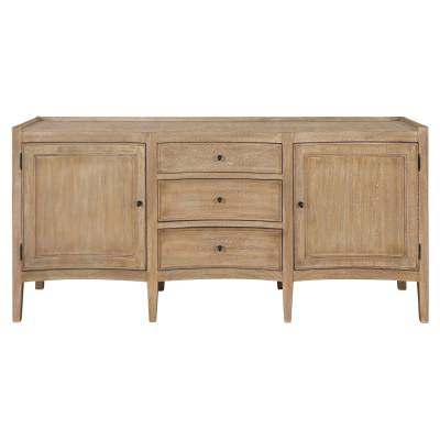 Savannah Rattan-Top Timber 2 Door 3 Drawer Bow Front Sideboard, 186cm