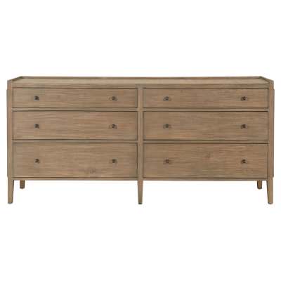 Savannah Rattan-Top Timber 6 Drawer Dresser