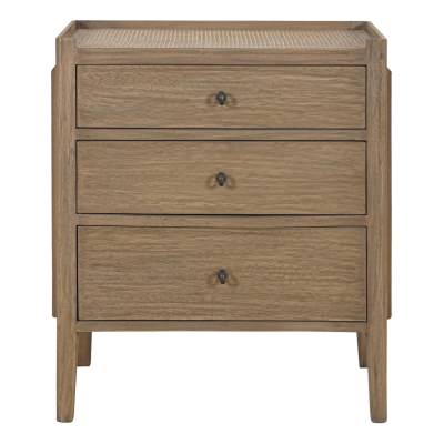 Savannah Rattan-Top Timber Bedside Table