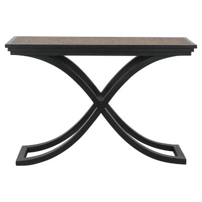 Antebellum Rattan-Top Timber Console Table, 120cm