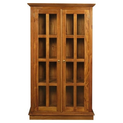 Mossman Mahogany Timber 2 Door Display Cabinet, Light Pecan