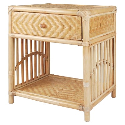 Cessia Rattan Bedside Table, Natural