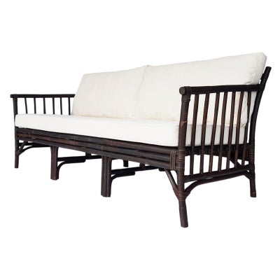 Montaro Rattan Sofa, 3 Seater, Dark Brown