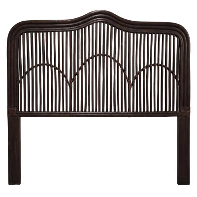 Cessia Rattan Bed Headboard, Queen, Dark Brown 