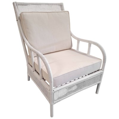 Norven Rattan Armchair, White